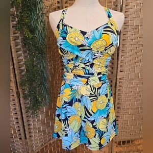 Denim & Co. Beach Sweetheart Swim Dress Size 4